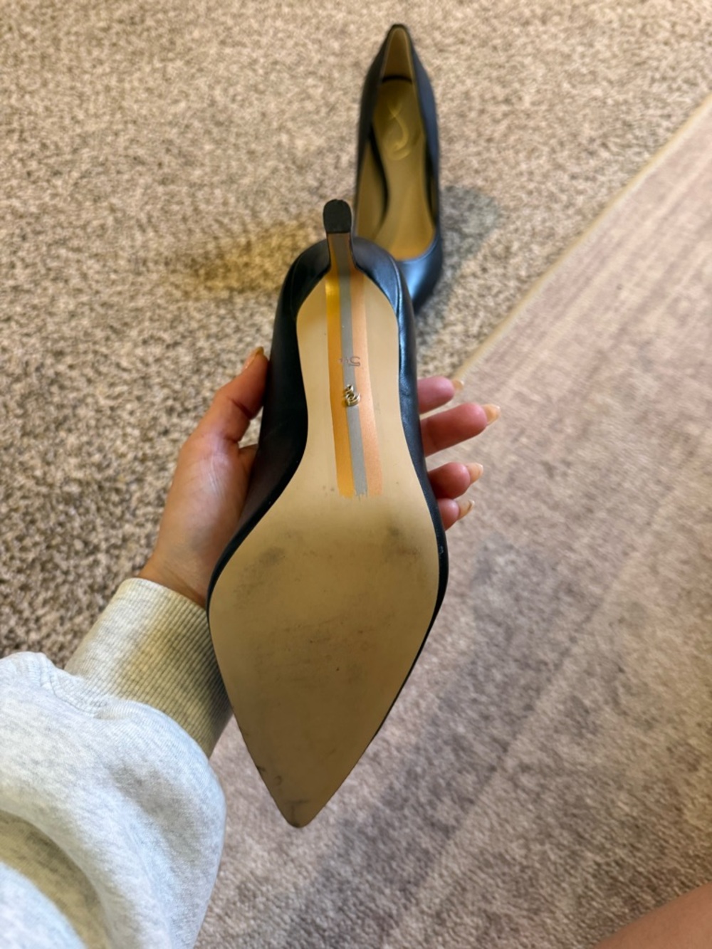Sam Edelman Black Pointed-Toe Leather Pumps - Picture 2 of 5